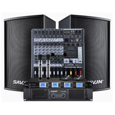 斯維基尼HY-600音響（10英寸號角音箱2只，8路專業(yè)調(diào)音臺臺，600w純后級功放臺，一拖四雙手持雙鵝頸話筒1套）