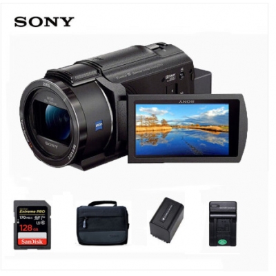 索尼fdr-ax45攝像機（閃迪128G高速內(nèi)存卡/包/電池/充電器）